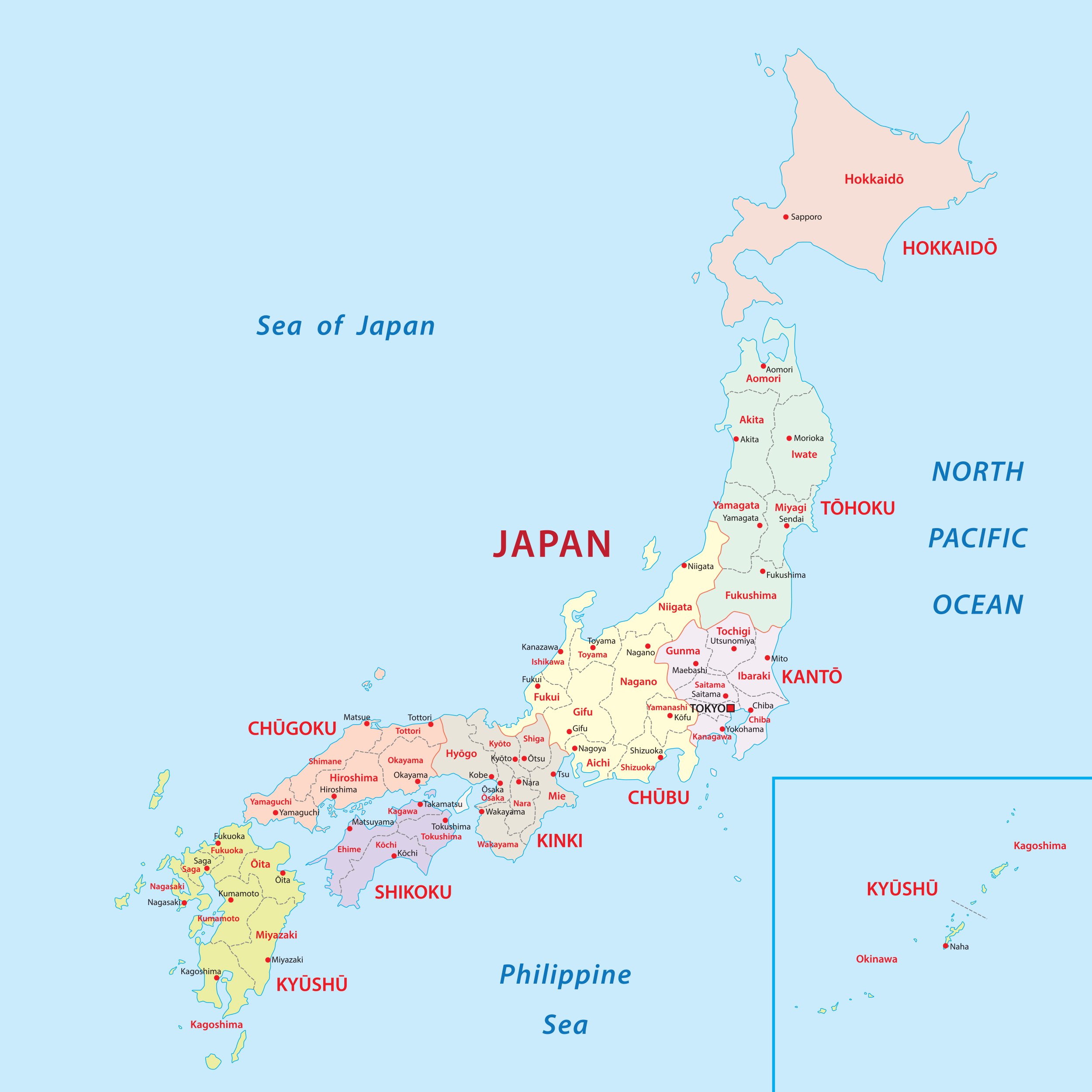 Map of Japan - Japan Rail Pass